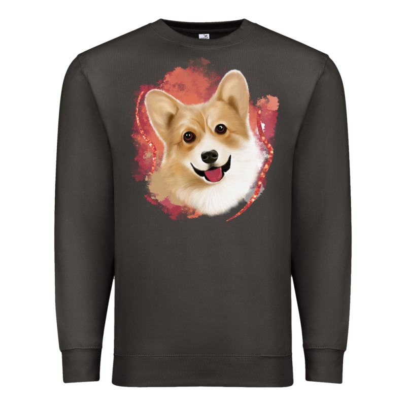 Corgi Peach Watercolor Background Premium Sweatshirt by Jasminsmagicworld | Teevron