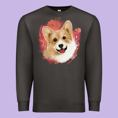 Corgi Peach Watercolor Background Premium Sweatshirt Designed By Jasminsmagicworld