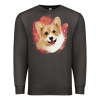 Smoke corgi peach watercolor background Premium Sweatshirt - Jasminsmagicworld