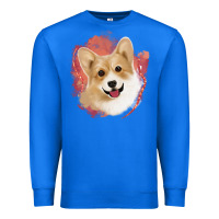 True Royal corgi peach watercolor background Premium Sweatshirt - Jasminsmagicworld