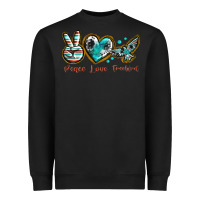 Black peace love freebird Heavyweight Sweatshirt - texasbilliewilder