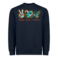 Navy peace love freebird Heavyweight Sweatshirt - texasbilliewilder