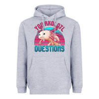 Heather Grey you axolotl questions 80's retro sunset Heavyweight Hoodie - Jasminsmagicworld