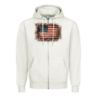 Oatmeal Heather Old Leopard American Flag Frame Zipper Hoodie - Bettercallsaul