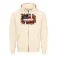 Sandshell Old Leopard American Flag Frame Zipper Hoodie - Bettercallsaul