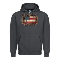 Smoke Old Leopard American Flag Frame Zipper Hoodie - Bettercallsaul