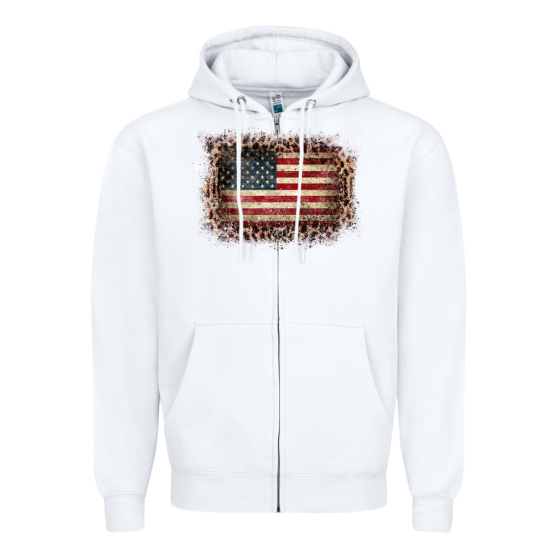 Old Leopard American Flag Frame Zipper Hoodie by Bettercallsaul | Teevron