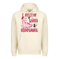 Sandshell i believe in santa & dinosaurs pink Premium Hoodie - MaliasSmallBusiness