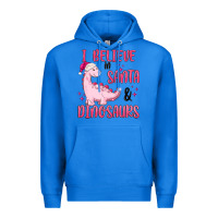True Royal i believe in santa & dinosaurs pink Premium Hoodie - MaliasSmallBusiness