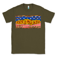 Army Green usa flag sunflowers license plate Classic Tee - HRA Design Shop