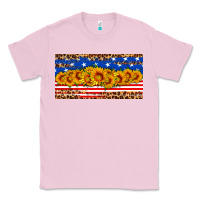 Bubblegum Pink usa flag sunflowers license plate Classic Tee - HRA Design Shop