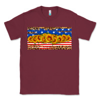 Burgundy usa flag sunflowers license plate Classic Tee - HRA Design Shop