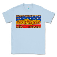 Dusty Blue usa flag sunflowers license plate Classic Tee - HRA Design Shop