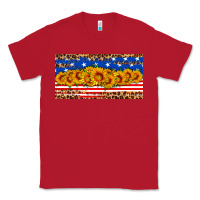 Usa Flag Sunflowers License Plate Classic Tee | Teevron