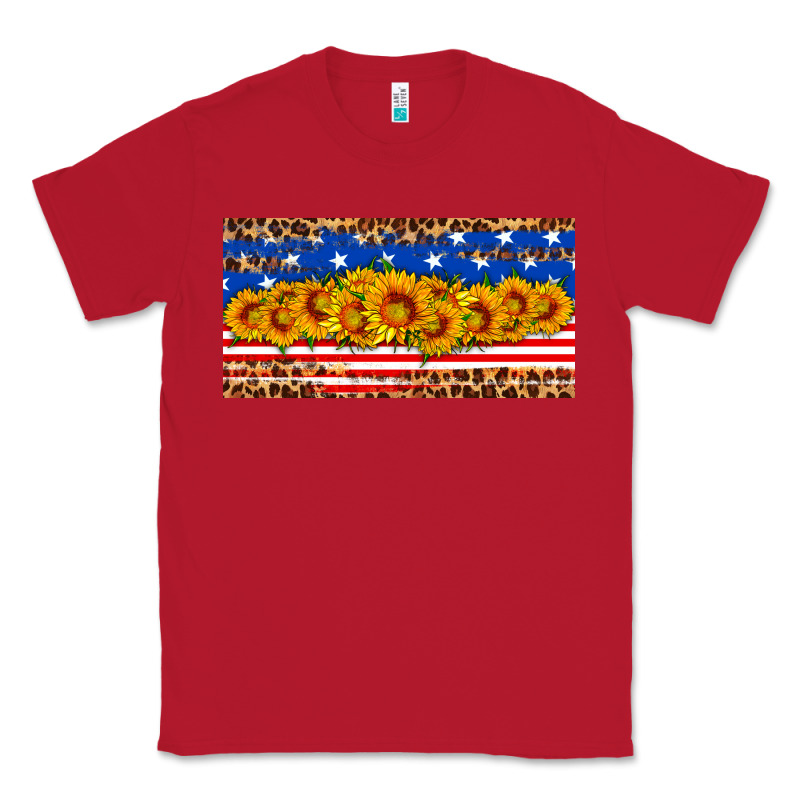 Usa Flag Sunflowers License Plate Classic Tee by HRA Design Shop | Teevron