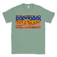 Sage usa flag sunflowers license plate Classic Tee - HRA Design Shop