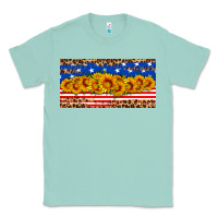 Seafoam usa flag sunflowers license plate Classic Tee - HRA Design Shop