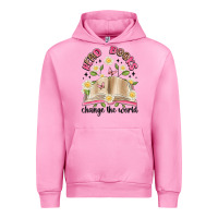 Fuchsia Pink read books change the world artiststas Urban Hoodie - Artiststas