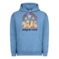 Pigment Pebble Blue read books change the world artiststas Urban Hoodie - Artiststas