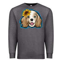 Charcoal Heather cocker spaniel sunflower Premium Sweatshirt - Jasminsmagicworld