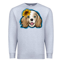 Heather Grey cocker spaniel sunflower Premium Sweatshirt - Jasminsmagicworld