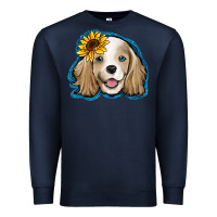 Navy cocker spaniel sunflower Premium Sweatshirt - Jasminsmagicworld