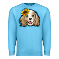 Ocean Blue cocker spaniel sunflower Premium Sweatshirt - Jasminsmagicworld