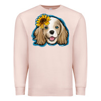 Pale Pink cocker spaniel sunflower Premium Sweatshirt - Jasminsmagicworld