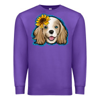 Purple cocker spaniel sunflower Premium Sweatshirt - Jasminsmagicworld