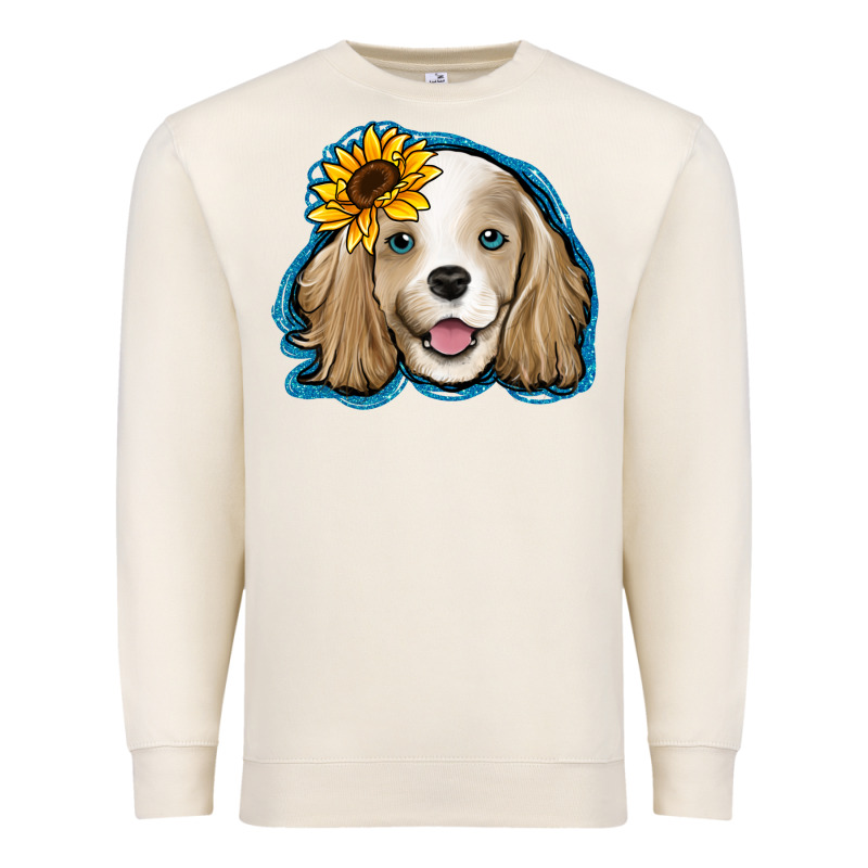 Cocker Spaniel Sunflower Premium Sweatshirt by Jasminsmagicworld | Teevron