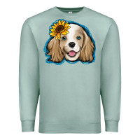 Seafoam cocker spaniel sunflower Premium Sweatshirt - Jasminsmagicworld