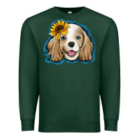 Sports Green cocker spaniel sunflower Premium Sweatshirt - Jasminsmagicworld
