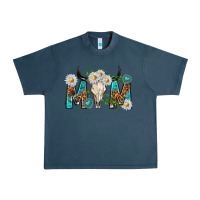 Midnight Navy mom with bull skull Urban Heavy Tee - texasbilliewilder