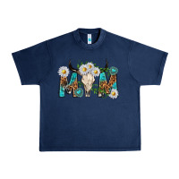 Navy mom with bull skull Urban Heavy Tee - texasbilliewilder