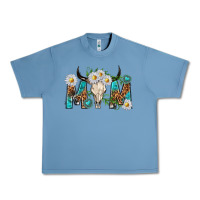 Pebble Blue mom with bull skull Urban Heavy Tee - texasbilliewilder