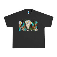 Pigment Black mom with bull skull Urban Heavy Tee - texasbilliewilder