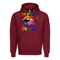 Burgundy kiss whoever you want Zipper Hoodie - JahusDesignShop