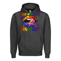 Charcoal Heather kiss whoever you want Zipper Hoodie - JahusDesignShop