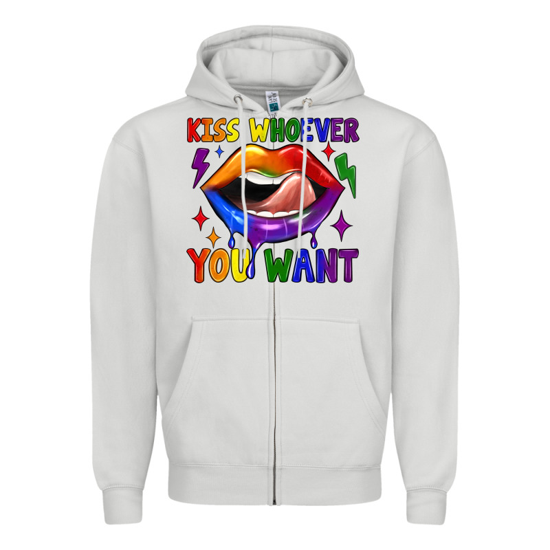 Kiss Whoever You Want Zipper Hoodie by JahusDesignShop | Teevron