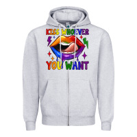 Heather Grey kiss whoever you want Zipper Hoodie - JahusDesignShop