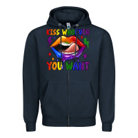 Navy kiss whoever you want Zipper Hoodie - JahusDesignShop