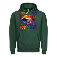 Sports Green kiss whoever you want Zipper Hoodie - JahusDesignShop