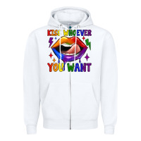 White kiss whoever you want Zipper Hoodie - JahusDesignShop