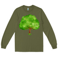 Army Green tree Long Sleeve Tee - FaDigitalArtStudio