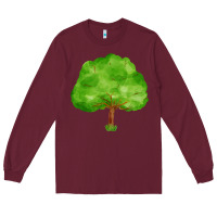 Burgundy tree Long Sleeve Tee - FaDigitalArtStudio