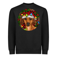 Black Christmas Dachshund Heavyweight Sweatshirt - RanaPortraitStore