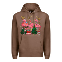 Chestnut christmas flamingos Premium Hoodie - MaliasSmallBusiness