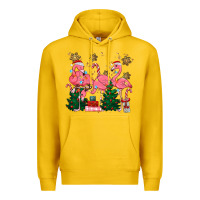 Lemon christmas flamingos Premium Hoodie - MaliasSmallBusiness