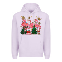 Lilac christmas flamingos Premium Hoodie - MaliasSmallBusiness