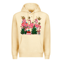 Pina Colada christmas flamingos Premium Hoodie - MaliasSmallBusiness